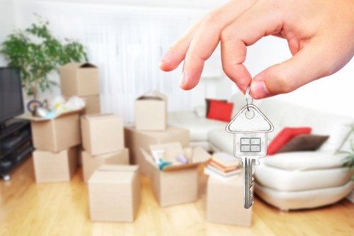 Professional movers handling furniture pick-up in Poplar